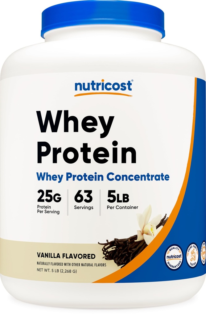 Nutricost Whey Protein Powder, Vanilla, 5 pounds - Whey Protein Koncentrat