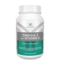 Mannatech Omega-3 med D3- vitamin til ben, hjerte sundhed og kognitiv støtte, fremstillet af ren fiskeolie
