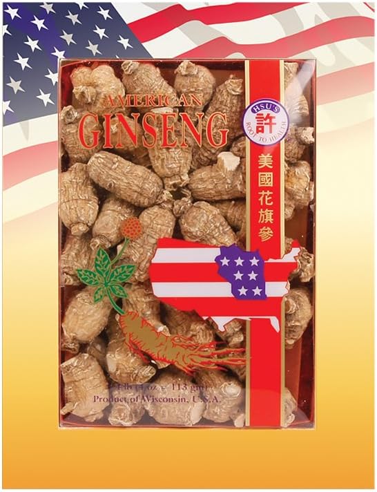 Hsu 's Ginseng SKU 113-4 - 124; Short Medium Small - 124; Dyrket amerikansk Ginseng fra Marathon Co, Wisconsin USA - 124; - 124; 4oz Box - B0054ELDEY