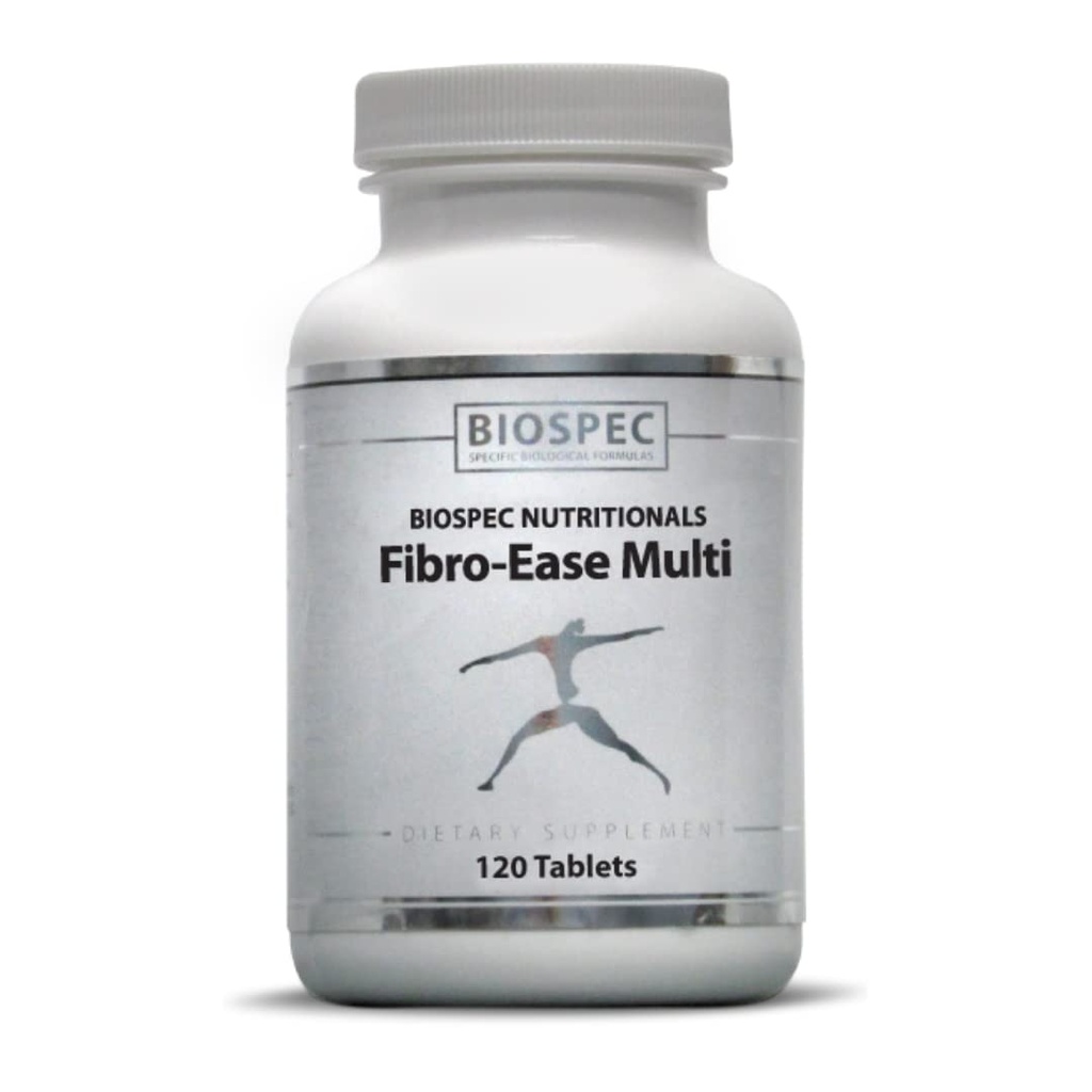 BIOSPEC NUTRITIONALS Fibro- Ease Multi - Indeholder essentielle vitaminer og mineraler - Support Energy Production & General Health (120 kapsler)