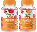 Livbare Biotin Kids + Magnesium Citrate Kids, Gummies Bundle - Great Tasting, Vitamin Supplement, Gluten Free, GMO Free, Chewable Gummy