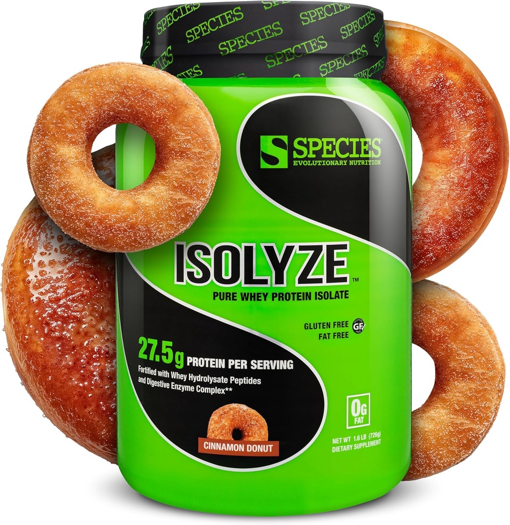 Art Nutrition Isolyze Whey Protein Powder, 100% Whey Isolate for Muscle Building, 27.5g Protein Per Scoop, No Sugar & Low Fat (kanel Donut, 22 Servering)