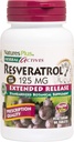 Natures Plus Herbal Actives Resveratrol, Extended Release - 125 mg, 60 vegetariske tabletter - Gluten- Free - 30 Servere