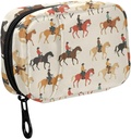 Fustybly Farverige Western Cowboy Riding Horse Pill Organizer til purse, Ugentlig Portable Pill Box med lynlås til opbevaring Vitaminer Fisk Olier Medicin Kosttilskud
