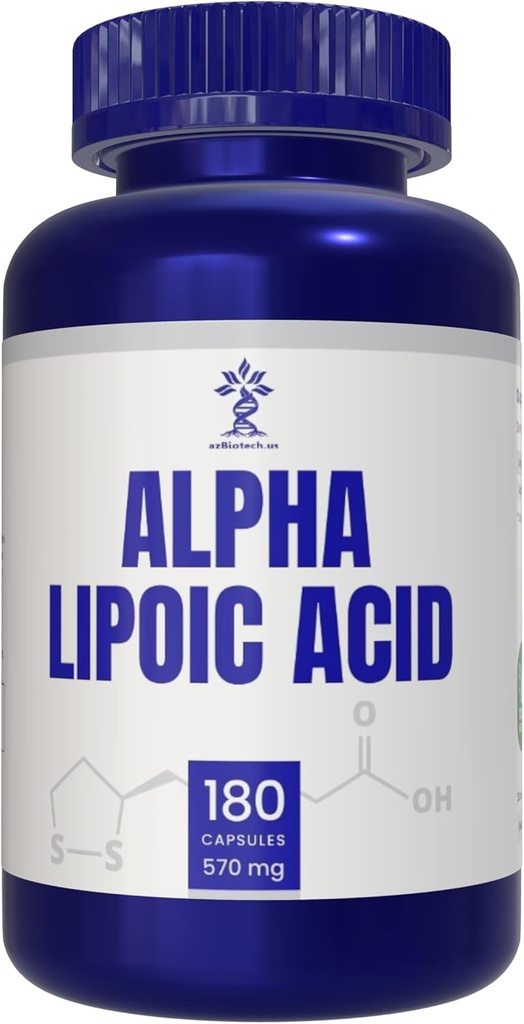 Alpha Lipoic Acid (ALA) 570 mg Kapsler - 180 Count, Gluten Free, Non- GMO, Vegan