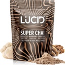 Lucid Superfood Organic Mushroom Chai med Nootropics - Lions Mane, Tremella, Cordyceps & Tyrkiet Tail - Instant Mushroom Chai Focus Brain Health - Alpha GPC, L-Theanine, Ginko Biloba - USA Made