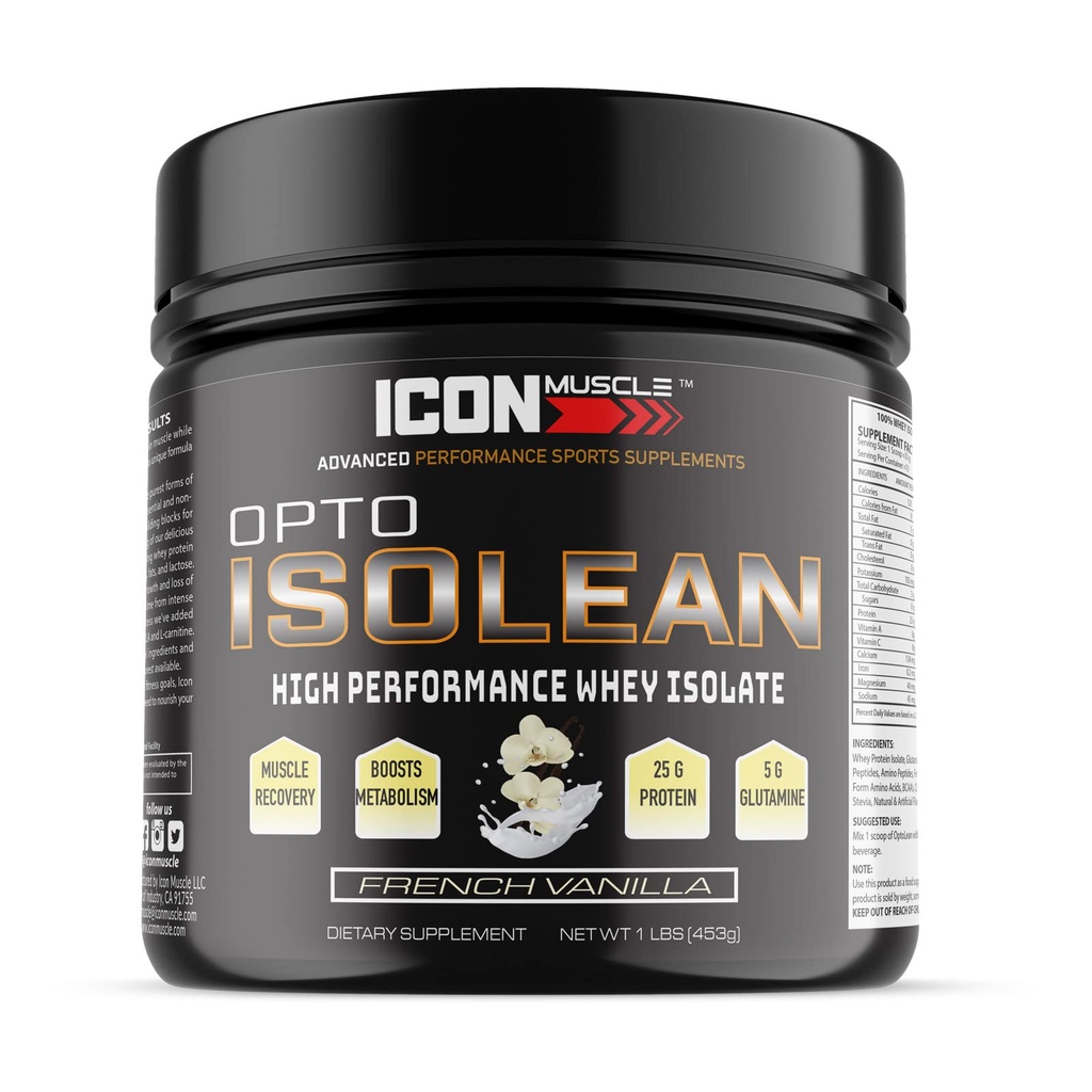 Isolean Whey Protein Isolate Powder, Vanilla, Chokolade, Jordbær, Cookies & Cream, Saltet Karamel, Chokolade Peanut Butter, 1 Pound (Vanilla)