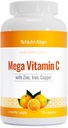 Nutrition-Justér Mega Vitamin C I 124; 120 High Strength Vitamin C 1000mg Capsules - Vitamin C og Zink, Jern & Kobber Supplement