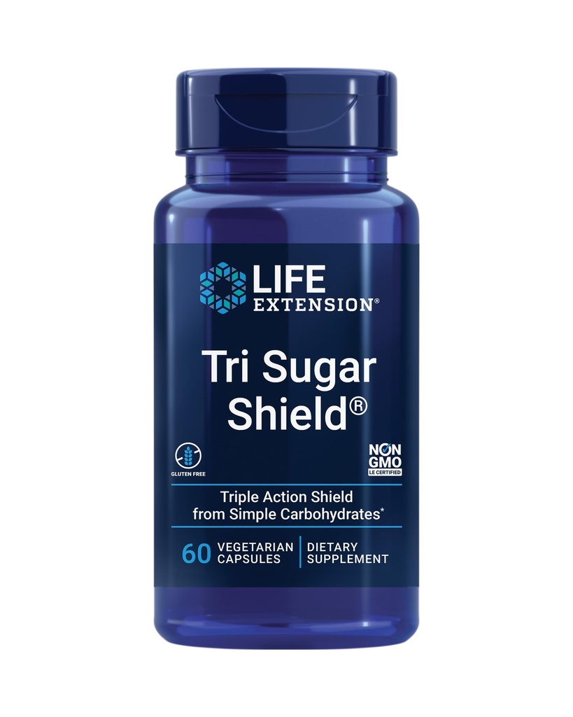 Life Extension Tri Sugar Shield ®, Sorghum klid, White Mulberry, phloridzin Apple polyphenol, Tre botaniske ekstrakter Promote sund Glucose Metabolisme, Glutenfri, Non- GMO, Vegetar, 60 Kapsler