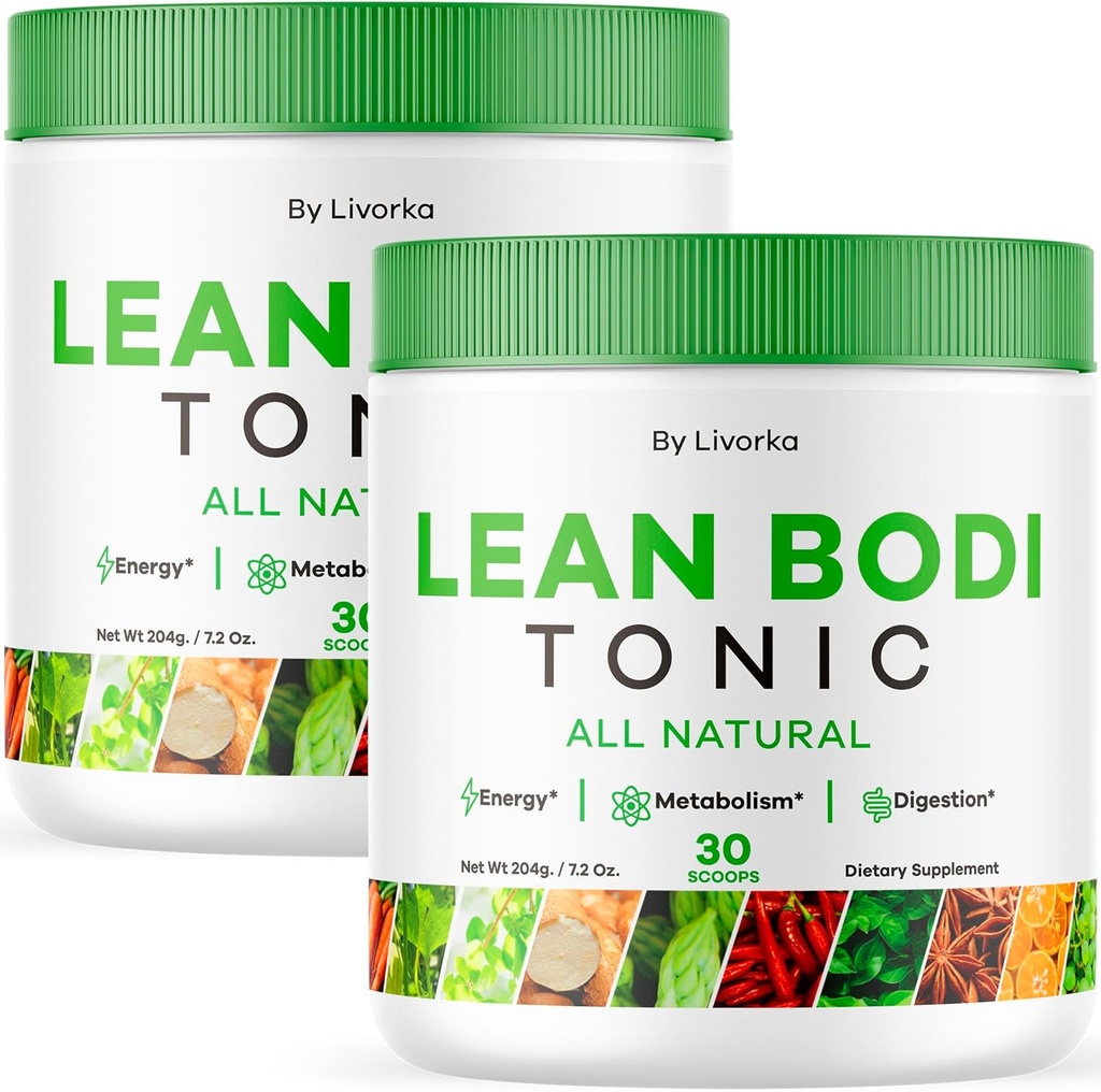 (2 Pack) Lean Body Tonic Powder, Lean Body Tonic, Lean Body Powder, Lean BodyTonic, Lean Body Powder, Lean Body Tonic Powder Advanced Formel, Lean Body Powder All Natural, 60 Servering til 2 Måneder