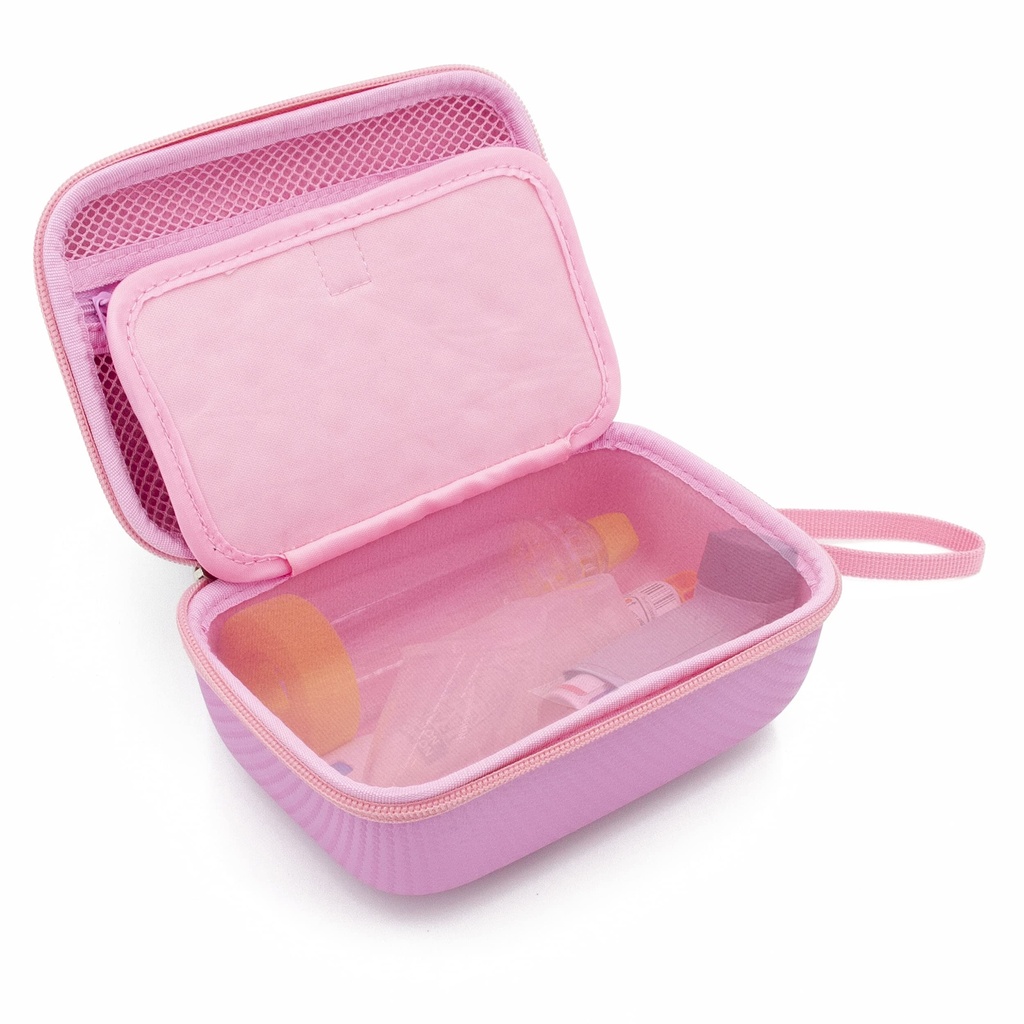 CASEMATIX Pink rejse sag taske Kompatibel med Astma Inhaler, Masker, Spacer - sag kun
