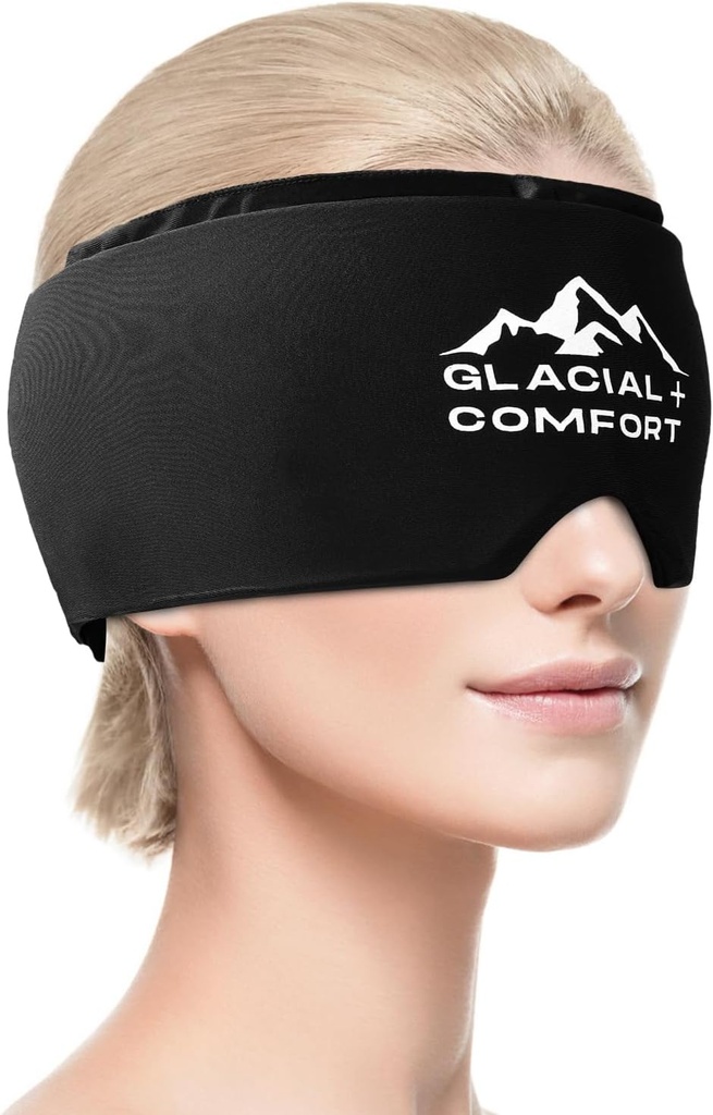 Glacial Comfort Migræne Relief Cap - Cold Therapy & Compression for Hovedpine Relief, Justerbar & Genanvendelig, Freezable, Odorless, Ikke-Giftig, Komfortabel Fit til alle hovedstørrelser, Mothers Day Gave Idé.