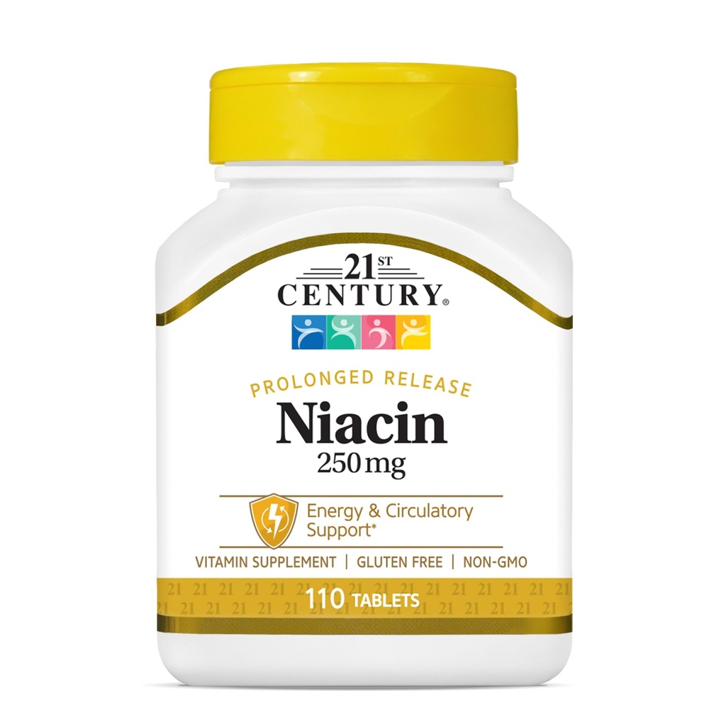 21. århundrede Niacin 250 mg tabletter, 110- greve (pakke med 2)