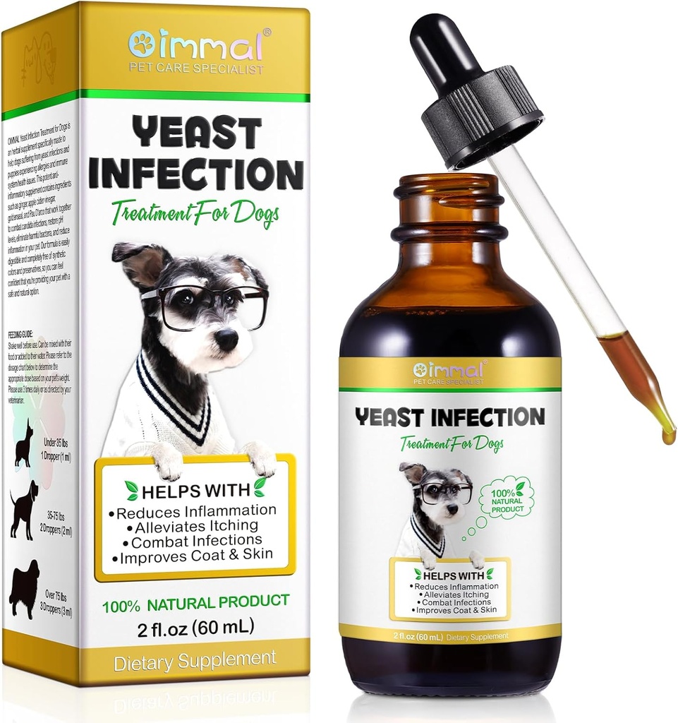 Naturlig Gær Infektion Behandling for hunde, Hund Allergi Relief, Hud Itch Relief Understøtter Sund, Betændelse Relief, Allowates Kløe, Allergi Relief Hund Gær