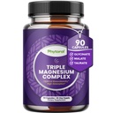 Højt potent Magnesiumkompleks kapsler - Triple Magnesium Blend med taurat Glycinat og malat - 400mg supplement understøtter afslapning & Samlet Wellness Non- GMO Vegan 90 kapsler