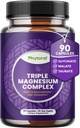 Højt potent Magnesiumkompleks kapsler - Triple Magnesium Blend med taurat Glycinat og malat - 400mg supplement understøtter afslapning & Samlet Wellness Non- GMO Vegan 90 kapsler