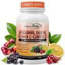 Liposomal C-vitamin med Zink kapsler - Vit C Økologisk Hyldebær, Amla, Camu Camu- Vitamina C Høj Absorption, Anti Aging, Immun Support, 1500mg / Servering 3 Måned Supply Gluten Free Non GMO Veggie Caps