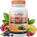 Liposomal C-vitamin med Zink kapsler - Vit C Økologisk Hyldebær, Amla, Camu Camu- Vitamina C Høj Absorption, Anti Aging, Immun Support, 1500mg / Servering 3 Måned Supply Gluten Free Non GMO Veggie Caps