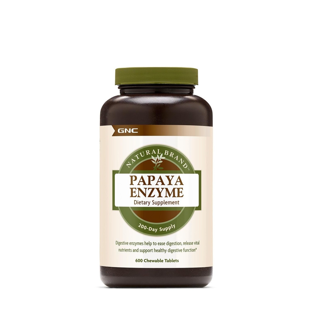 GNC Natural Brand Papaya Enzyme, understøtter sund fordøjelsesfunktion, 600 tabletter