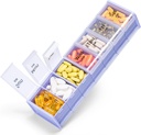 Ekstra stor ugentlig pilleorganizer 2 gange om dagen - Betife 7 dag pilleboks, AM PM pillekasse med dobbelt lag Jumbo Segment for piller, Vitamin, fiskeolie, Kosttilskud (Puple / White)