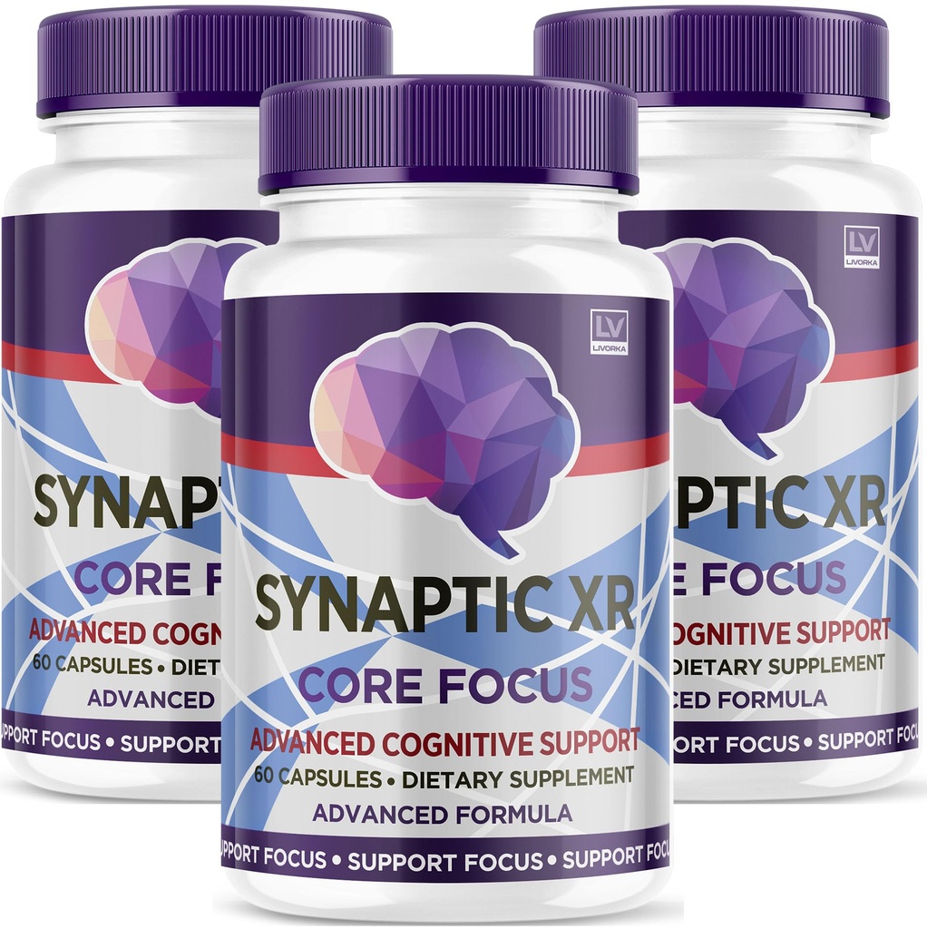 (3 Pack) Synaptiske XR kapsler, SynapticXR, Synaptic XR Core Focus, Synaptic XR Brain Caps, Synaptic XR, Brain Synaptic XR, Synaptic XR Advanced Formel 180 kapsler til 3 måneder