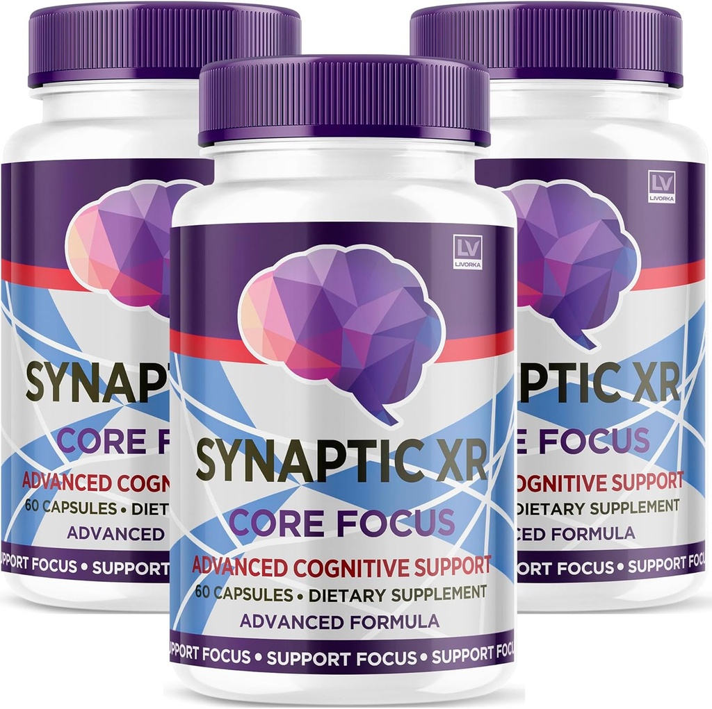 (3 Pack) Synaptiske XR kapsler, SynapticXR, Synaptic XR Core Focus, Synaptic XR Brain Caps, Synaptic XR, Brain Synaptic XR, Synaptic XR Advanced Formel 180 kapsler til 3 måneder