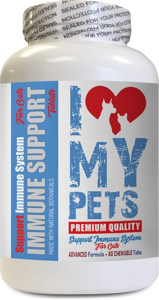 Jeg elsker mine PETS LLC kat lever støtte mad - CAT immunforsvar - Booster - sundt supplement - Mælk tidsel kat - 60 Treates (1 flaske)