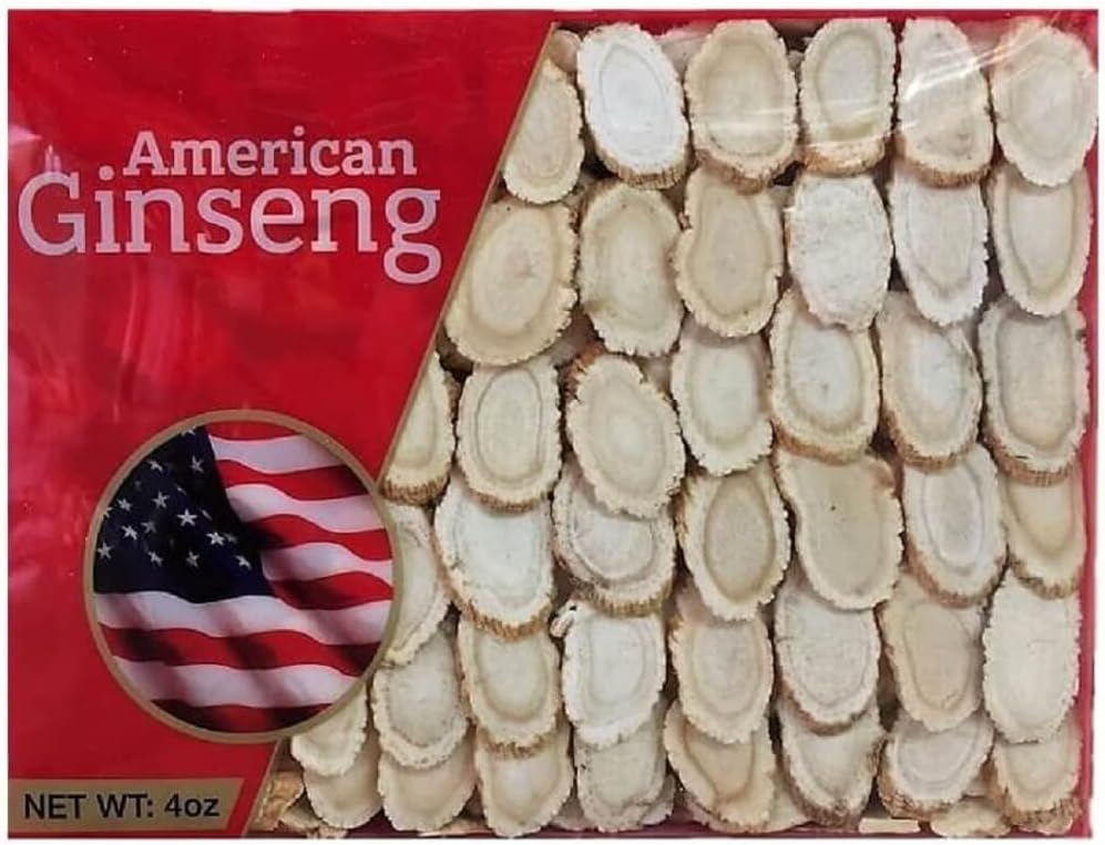 Hånd- Udvalgte A Grade Amerikansk Ginseng Medium Slice (4 Oz. Box)