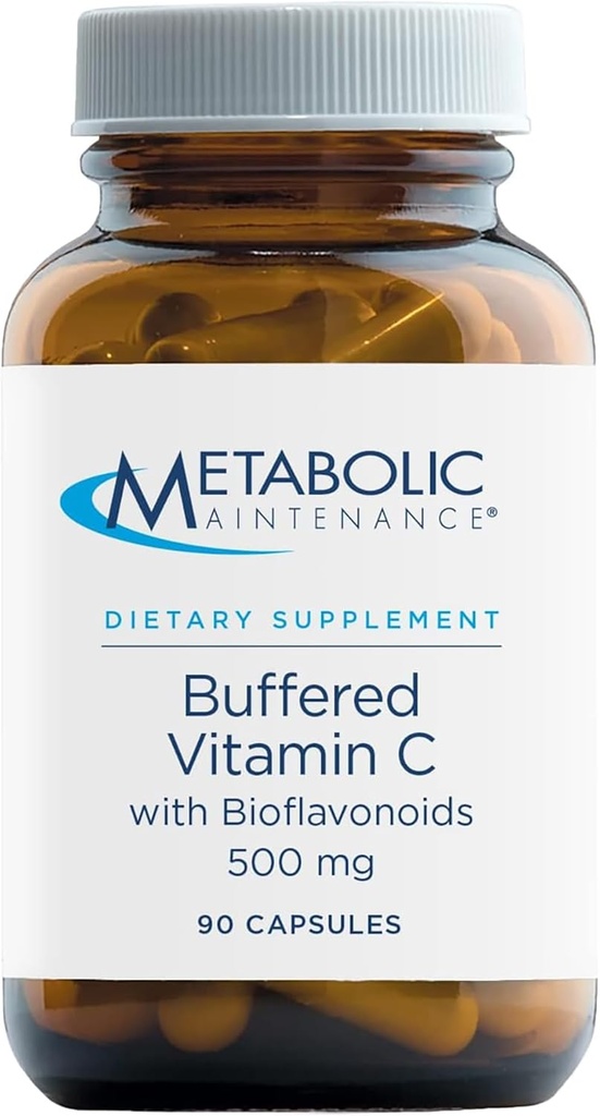 Metabolisk vedligeholdelse Buffered C 500 mg med Bioflavonoider - Supplement designet til at være let på maven (90 kapsler)