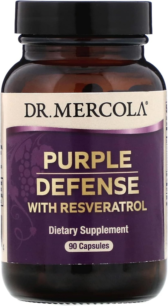 Dr. Mercola, lilla forsvar med Resveratrol, 90 kapsler