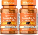 Puritans Pride Zeaxanthin 4mg med Lutein 10mg, understøtter sunde øjne og syn *, 60 ct (pakke med 2)