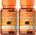 Puritans Pride Zeaxanthin 4mg med Lutein 10mg, understøtter sunde øjne og syn *, 60 ct (pakke med 2)