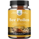 Bee Pollen piller til Brystvækst 60 Ct - Bee Pollen Supplement 1000mg Servering med naturligt occurring B Vitaminer Mineraler & enzymer - Brysttilskud - Vegetarisk non-GMO & Gluten Free