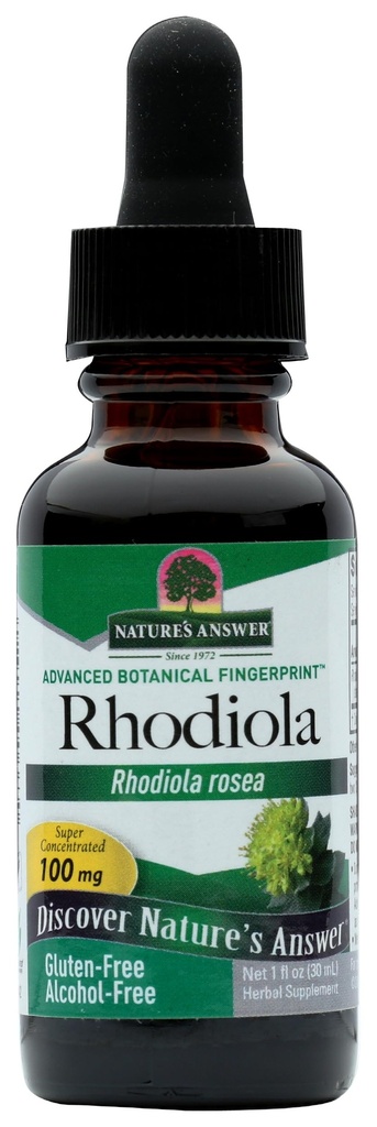Naturens svar Rhodiola Root Note 124; Super koncentreret urtetilskud Supplement 124; Hjælper Støtte & Reducere Stress Note 124; Alkoholfri, Glutenfri og Kosher Certificeret 1oz