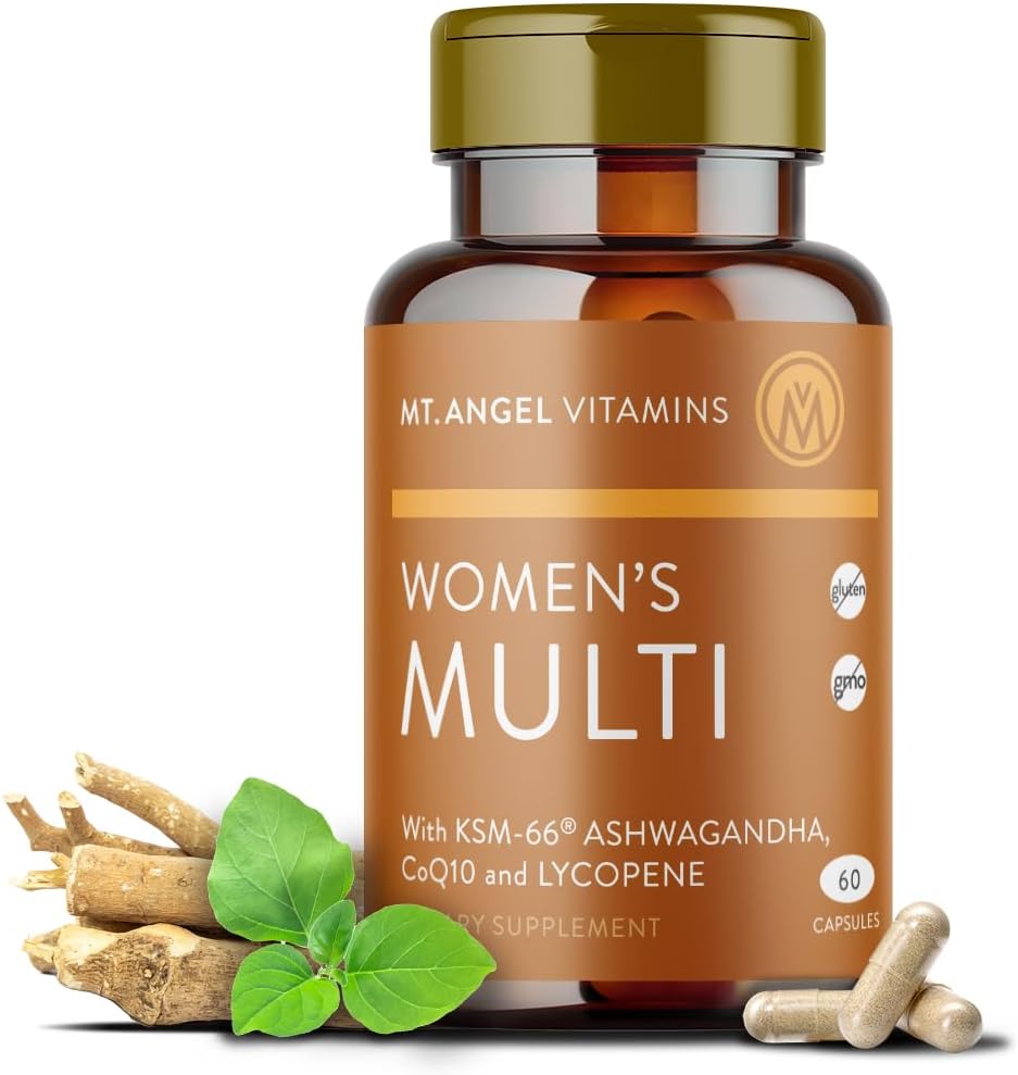 Mt. Angel Vitamin - Daily Womens Multivitamin - Voksen formel med jern, calcium, KSM- 66 Ashwaganda, og en Potent Proprietary Herbal Blend of The Best Womens Vitamin - 60 Count Capsules