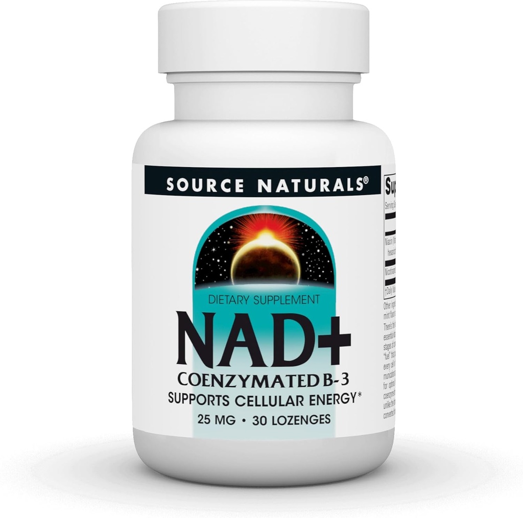 Source Naturals NAD +, Coenzym B-3, Understøtter cellulær energi *, 25 mg - 30 Lozenges