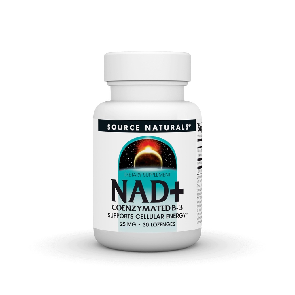 Source Naturals NAD +, Coenzym B-3, Understøtter cellulær energi *, 25 mg - 30 Lozenges