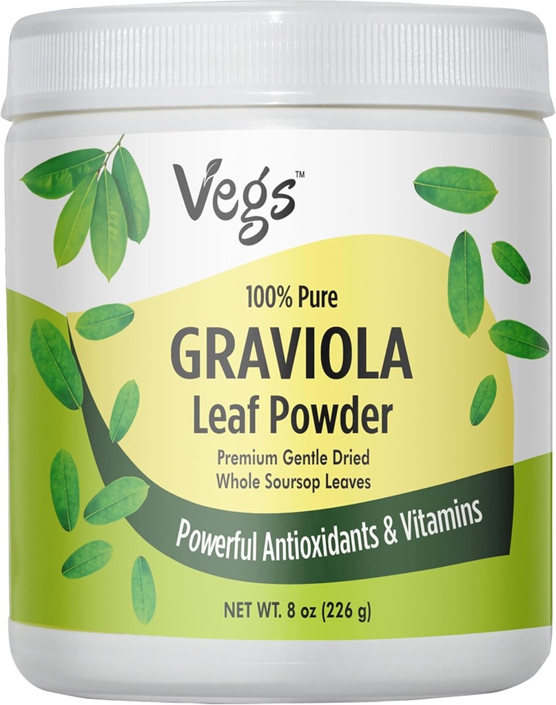 Graviola Soursop Leaf Powder - Den enkelte oprindelse, True Green, Organic Graviola Leaves Powder - genert tørret & høj potens Soursop med kraftfulde antioxidanter, Vitamin - Ingen sukker, non-GMO, 8 oz