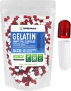 XPRS Nutra Størrelse 2 Tomme kapsler - 500 Tomme Gelatine kapsler - Piller gør det - Pure Bovin Pill Gel Caps til Do- It- Yourself Kosttilskud (Clear Red / White)