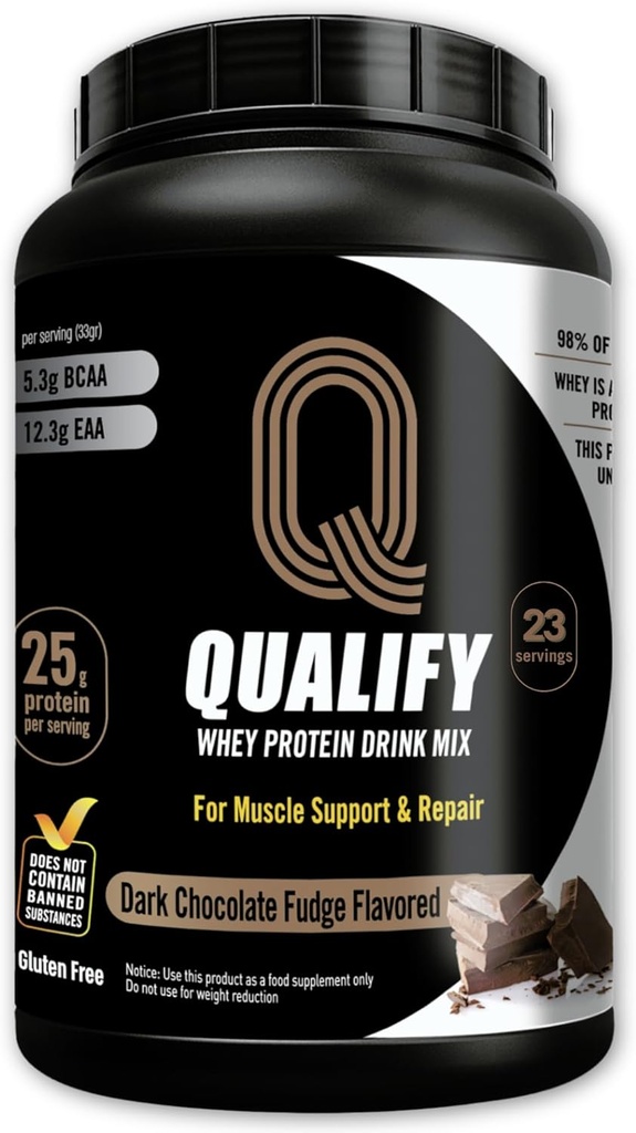 Mørk chokolade Whey Protein Powder. 25g Protein Shake Powder for Post Workout Recovery, Smoothie & Baging. Gluten & Sugar Free, Highly Kosher, med Aminosyrer (5.5g BCAA, 2.7g Leucine), 23 Servere