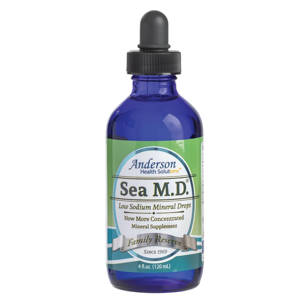 Anderson Sea M.D. Koncentreret spor Mineral dråber, Ionic Electrolyte Magnesium supplement, Flydende Magnesium, Let at tage, 4 fl oz, 60 Servering i glasflaske