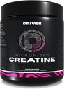 Driven Nutrition Micronized Creatine Monohydrate Powder – 500g | Pure, Unflavored, 5g Per Serving | Muscle Strength, Power, Endurance & Recovery Supplement