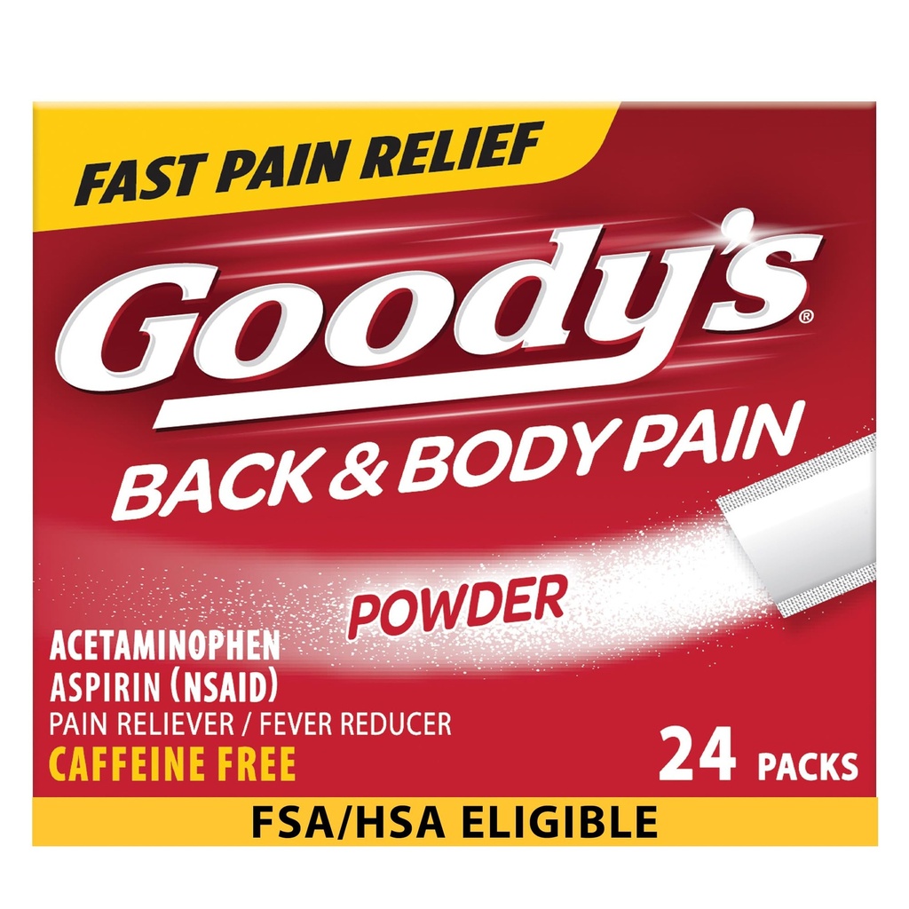 Goody 's Back and Body Pain Relief Powder, 24 ct (pakning med 1 stk.)