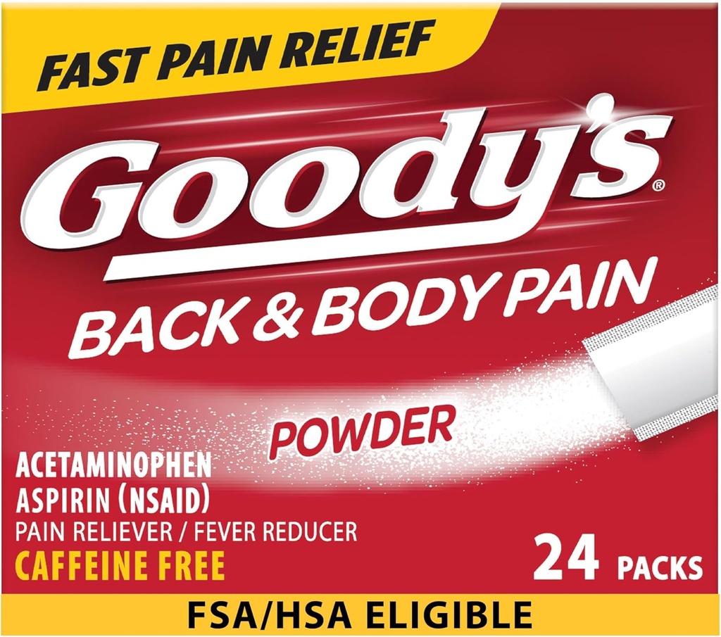 Goody 's Back and Body Pain Relief Powder, 24 ct (pakning med 1 stk.)