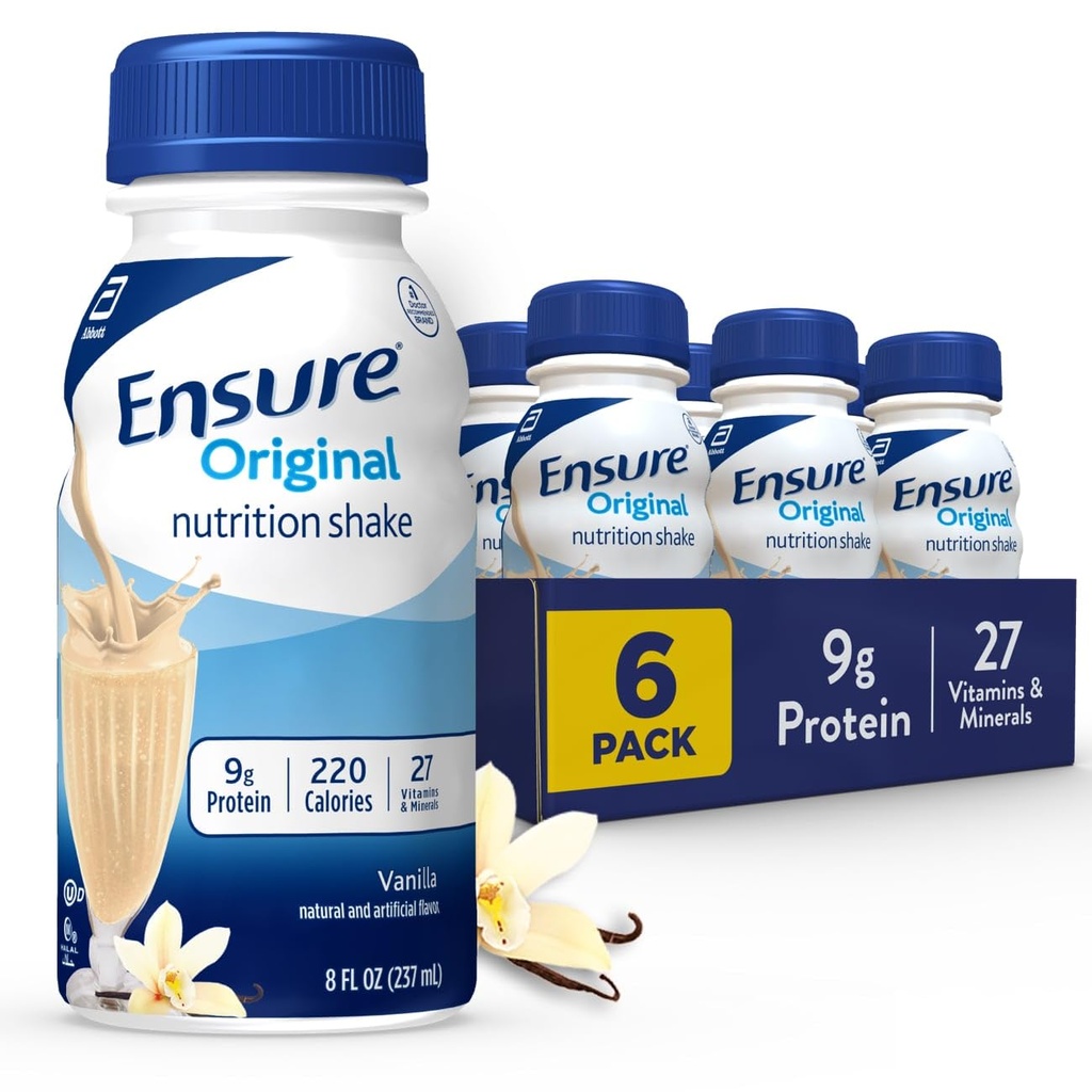 Sikre original vanille Nutrition Shake 124; Meal Erstatning Shake 124; 6 Pack
