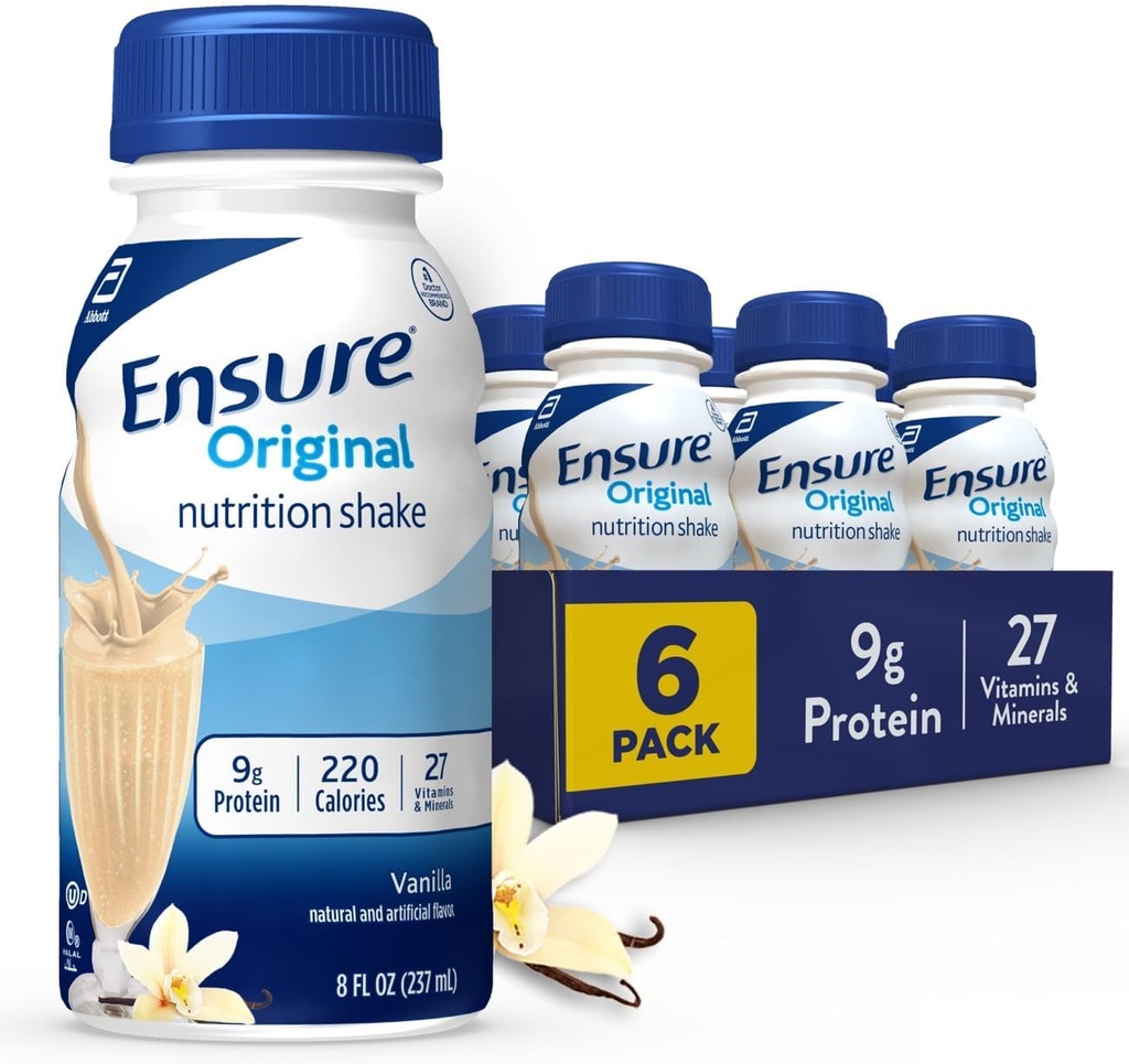 Sikre original vanille Nutrition Shake 124; Meal Erstatning Shake 124; 6 Pack
