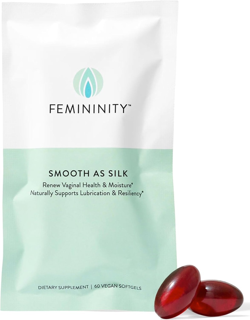 Femininitet Glat som Silk 30- Day Refill for Vaginal Tørhed (60 Softels) - Sea Buckthorn Oil med 365mg Omega 7 + Omega 3 og Omega 9