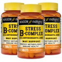 MASON NATURAL Stress B, Kompleks med antioxidanter + zink, 6 Måned Supply, Dual Action Formel, Understøtter energi Metabolisme og immunforsvar, 3 Pack