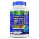 Probiotika Prebiotika Postbiotika Digitale enzymer 4 i 1 Formel 60 greve (pakke med 1)