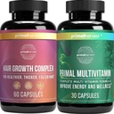 Primær Høst Hårvækst & Multivitamin Kosttilskud til kvinder og mænd Multi Vitamin Kapsler og hår Regrovækst Complex piller Bundle